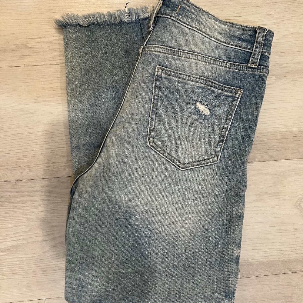 distressed high waisted jeans